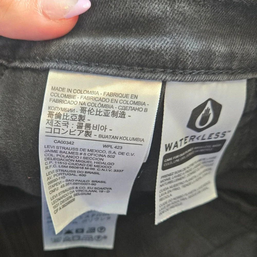 Levi's 721 Skinny Black Charcoal Gray High Waisted Slim Skinny Leg Jeans Size 32